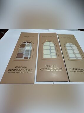 Cream Pedicure UV-Free Gel Nail Wraps-Set of 3